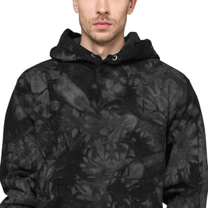 Unisex Black on Black Bindrune Tie-dye hoodie