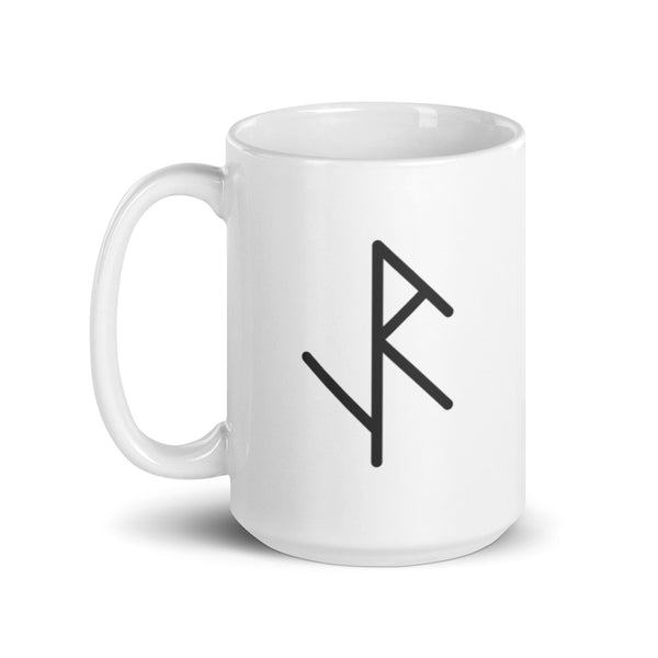 Bindrune white glossy mug