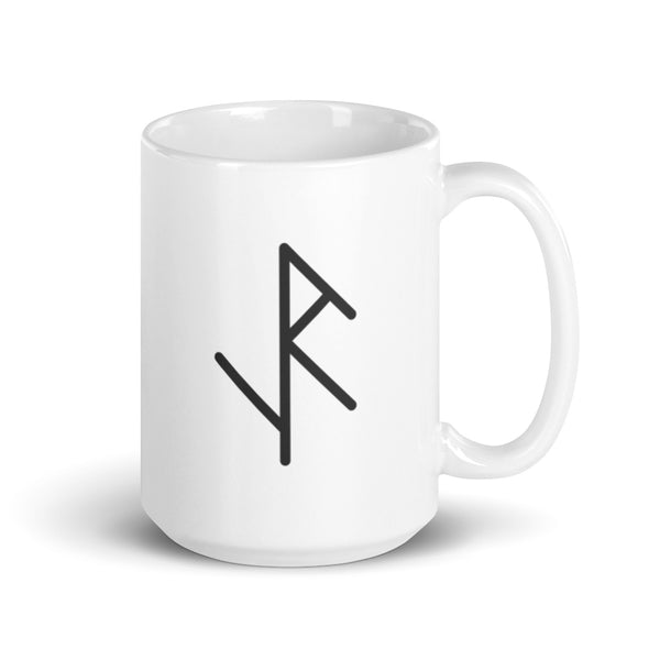 Bindrune white glossy mug